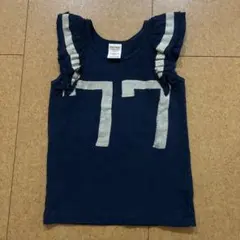 極美品　DENIM DUNGAREE フリルタンクトップ 120cm 濃紺