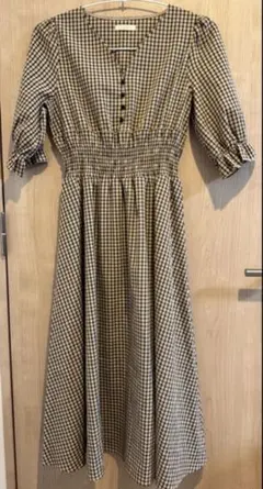 ASTORIA ODIER ギンガムチェック ワンピース 半袖 Mサイズ