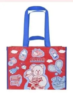 台湾限定　日本未入荷 新品 コストコエコバッグ　ペイントテディベア　レッドのサムネイル