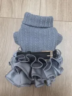 犬服 タートルネック フリル ワンピース