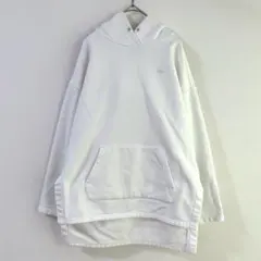 5735 adidas アディダス　裏起毛パーカー　白　Ｍ　トレフォイルロゴのサムネイル