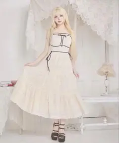 ミシェルマカロン バイカラーティアードロングワンピ ミシェルマカロン バイカラーティアードロングワンピ | Mercari