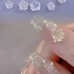 ネイルパーツ 蝶々 バラ 透明 オーロラ