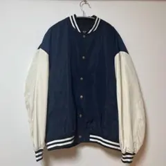 BEAMS HEART スカジャン M ネイビー/ホワイト