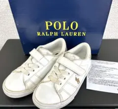 ポロ ラルフローレン キッズ スニーカー 14cm ゴールド×ホワイト