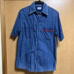 BLUE BLUEデニムシャツ 半袖 ポケット付き