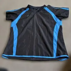 ブラック/ブルー 半袖Tシャツ Vネックのサムネイル