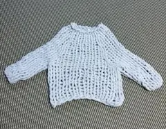 ジェラートピケ グレー チャンキーヤーン ニットプルオーバー