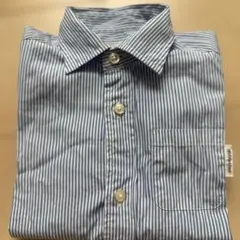 MIKI HOUSE 長袖シャツ 110cm 青白ストライプ