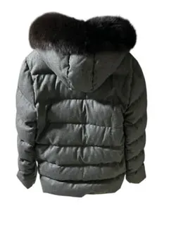 DUVETICA フォックスファーミドル丈ダウンジャケットグレー 46
