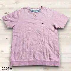 Hush Puppies ピンク クルーネック Tシャツ ロゴ刺繍 2209