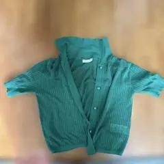 earth music&ecology 半袖カーディガン S グリーン