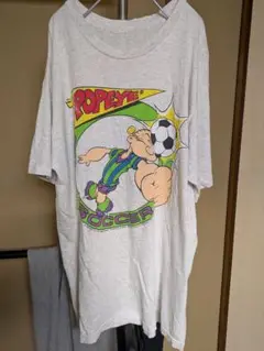 90s Popeye サッカー Tシャツ オーバーサイズ