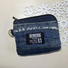 ミニＬ字ポーチ★インディゴブルー(デニムリメイク)