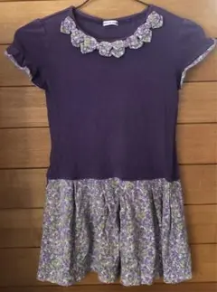 130cm ワンピース　紫　リバティ　gita collection ベルメゾン