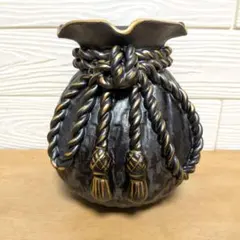 信楽焼  宝袋 宝壺  花器 花瓶 金運 縁起物 信楽焼】 宝袋ネズミ付き壺 花瓶 縁起物 骨董品 - メルカリ
