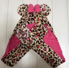 ミッキー耳 ヒョウ柄マフラーキャップ