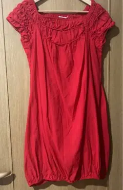 値下げ！セタイチロウ新品ワンピース　赤　ワンピースのサムネイル