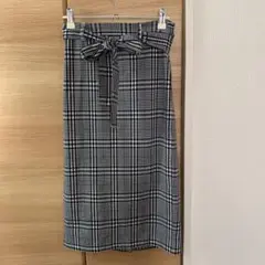 チェック スカート タイト リボン