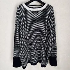 ANNA LUNA ブラック・ホワイト 長袖ニット M