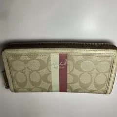 コーチ COACH ラウンド ファスナー 長財布 シグネチャー