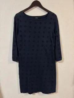 A.P.C. アーペーセー 花柄刺繍 七分袖カットソー ネイビー Sのサムネイル