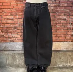 USA 古着 Levi's505 ブラックデニムパンツ ワイド ストレートのサムネイル