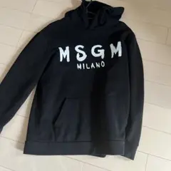 MSGM ブラック フード付きパーカー