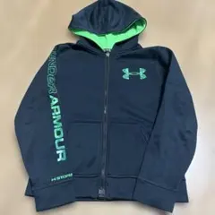 UNDER ARMOUR パーカー ブラック/グリーン　YMDサイズ