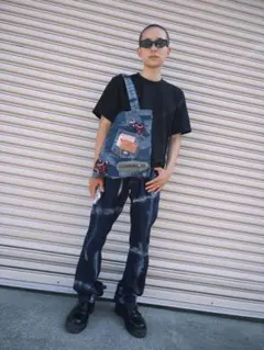 一点物/手縫い】LEVI'Sハンドメイド デニム パッチワーク トートバッグ