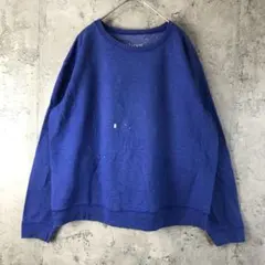 Y1346古着　トレーナー　スウェット　青　無地　90s Y2K