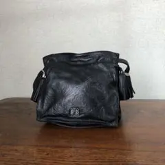 美品 LOEWE フラメンコ22 アナグラム エンボス ショルダーバッグ