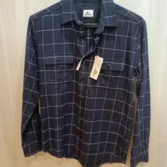 新品未使用 LACOSTE ネイビー チェック柄 長袖シャツ