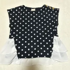 petit main 水玉フリルTシャツ 110