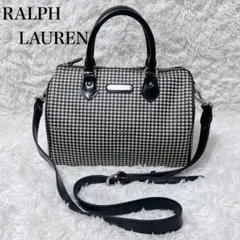【美品】ラルフローレン 千鳥格子 2way ミニボストンバッグ 斜め掛け