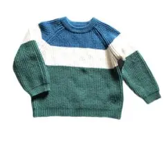 ZARA ベビー18-24 92cm ニット　セーター　寒色系　ブルーグリーン