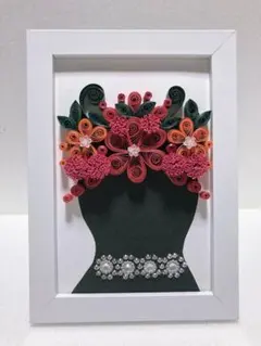 ペーパークイリング　花冠の猫