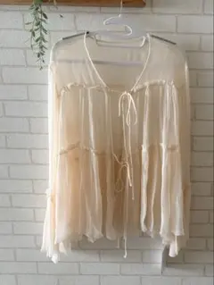 値下げPlage RIAM gather BL ナチュラル　ブラウスのサムネイル