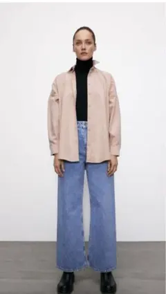 新品未使用タグ付き　ZARA Sサイズ　オーバーサイズ仕様コーデュロイ シャツ
