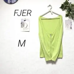11142 FJER ジップアップニットカーディガン M 無地