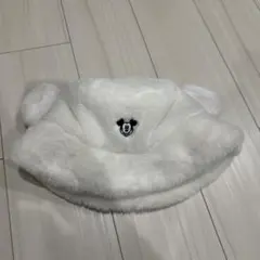 東京ディズニーリゾート 帽子　もこもこ　白