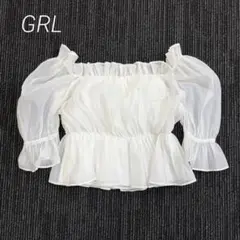 GRL/シアーギャザーショート丈ブラウス/2way /オフショル/tu541/F