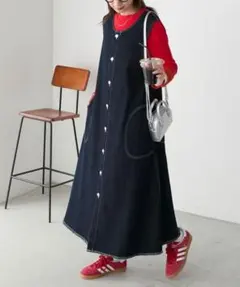 ボンルシール BONLECILL ボタンフライデニムジャンパースカート