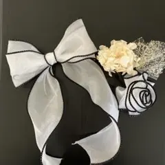 リボン　髪飾り　成人式　結婚式　卒業式　七五三　振袖　ホワイト