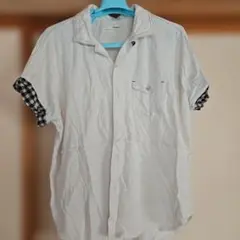 Naneal 半袖Ｔシャツ ホワイト チェック柄カフスのサムネイル