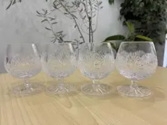 【極美品】ボヘミアクリスタル 500PK ブランデーグラス 4客セット チェコ製