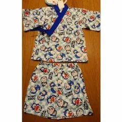 新品 未使用 甚平 男の子 80cm 半袖 ドラえもん 上下セット ２点セット