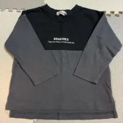 branshes 長袖カットソー 90サイズ グレー/ブラック【美品】2枚セット