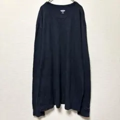 OLD NAVY【XXL】黒 長袖 ワッフルTシャツ ロンT オーバーサイズ