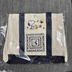 PEANUTSx紀ノ国屋　スヌーピーランチバッグフラワー（持ち手：ネイビー）